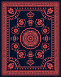 Coral Floral Mandala Pattern Rug