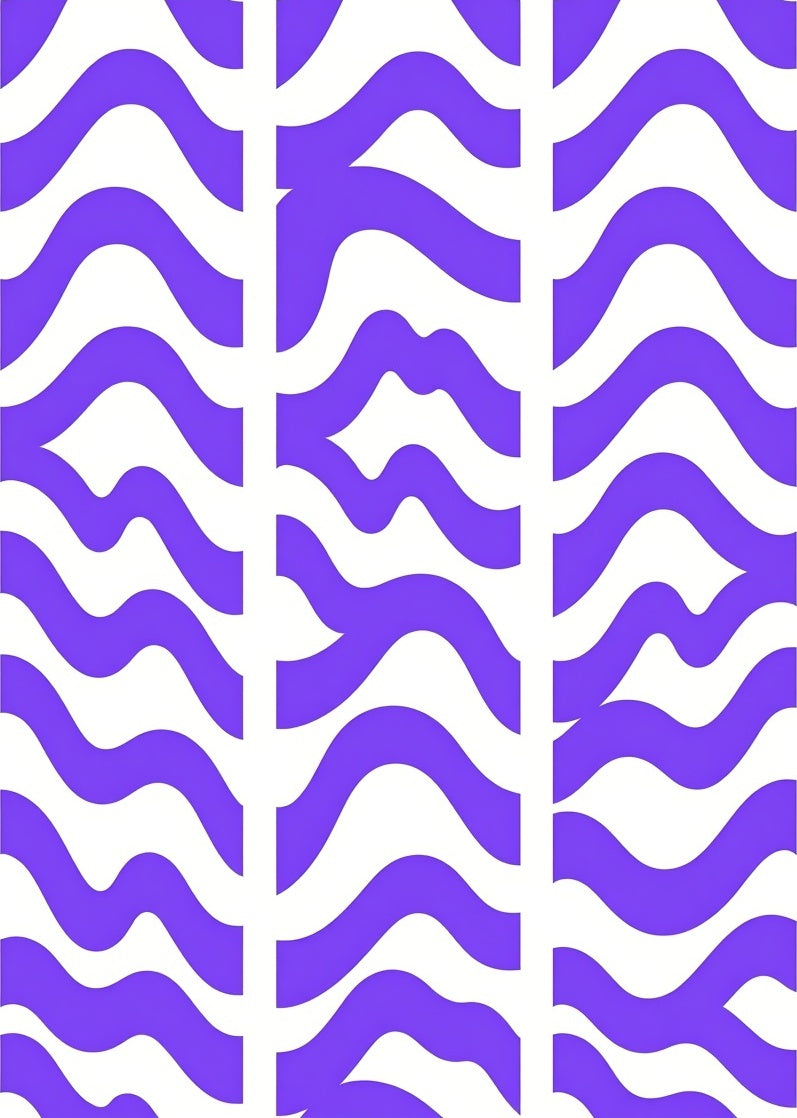 Purple White Wavy Stripe Pattern Rug
