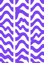 Purple White Wavy Stripe Pattern Rug