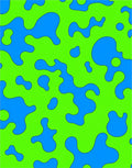 Abstract Blue Blob Green Pattern Rug