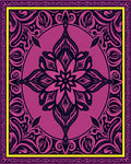 Vibrant Pink Navy Floral Pattern Rug