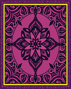 Vibrant Pink Navy Floral Pattern Rug