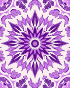 Purple Floral Medallion Mandala Rug