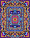 Vibrant Abstract Wavy Geometric Design Rug