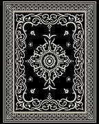 Classic Black White Ornamental Rug