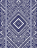 Classic Blue White Geometric Pattern Rug