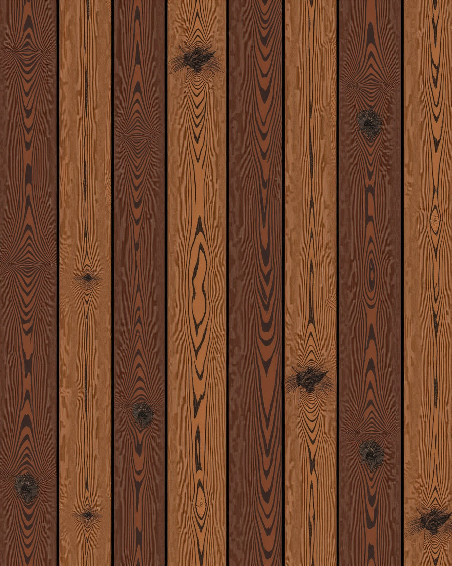 Warm Rustic Wood Grain Pattern Rug