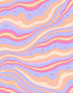 Retro Wavy Pastel Swirls Rug