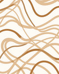 Abstract Wavy Lines Natural Palette Rug