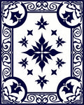 Classic Navy Floral Medallion Pattern Rug