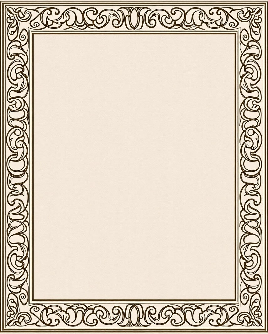 Elegant Swirl Border Pattern Rug