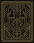 Geometric Emblem Gold Art Rug