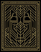 Geometric Emblem Gold Art Rug