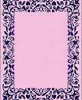 Dark Blue Floral Vine Pink Border Rug
