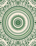 Green Circular Mandala Floral Pattern Rug