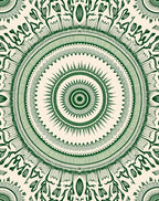 Green Circular Mandala Floral Pattern Rug