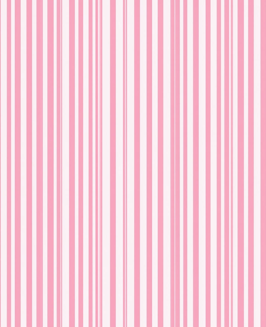 Pink White Vertical Lines Pattern Rug
