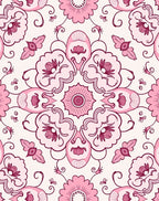 Pink Floral Inspired Pattern Design Rug