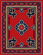 Red Floral Vine Traditional Rug