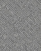 Black White Geometric Maze Pattern Rug