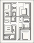 Abstract Geometric Black White Linework Design Rug