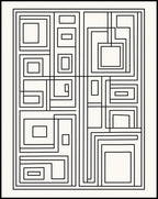 Abstract Geometric Black White Linework Design Rug
