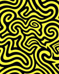 Bold Yellow Black Swirl Pattern Rug