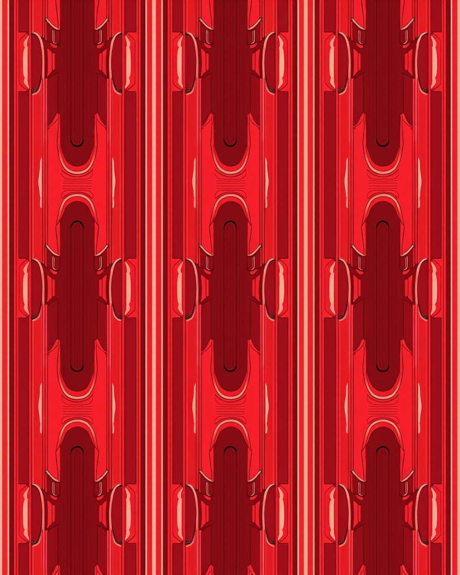 Bold Red Vertical Stripe Pattern Rug