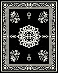 Classic Black White Mandala Pattern Rug