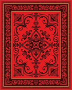 Ornate Vintage Red Floral Design Rug