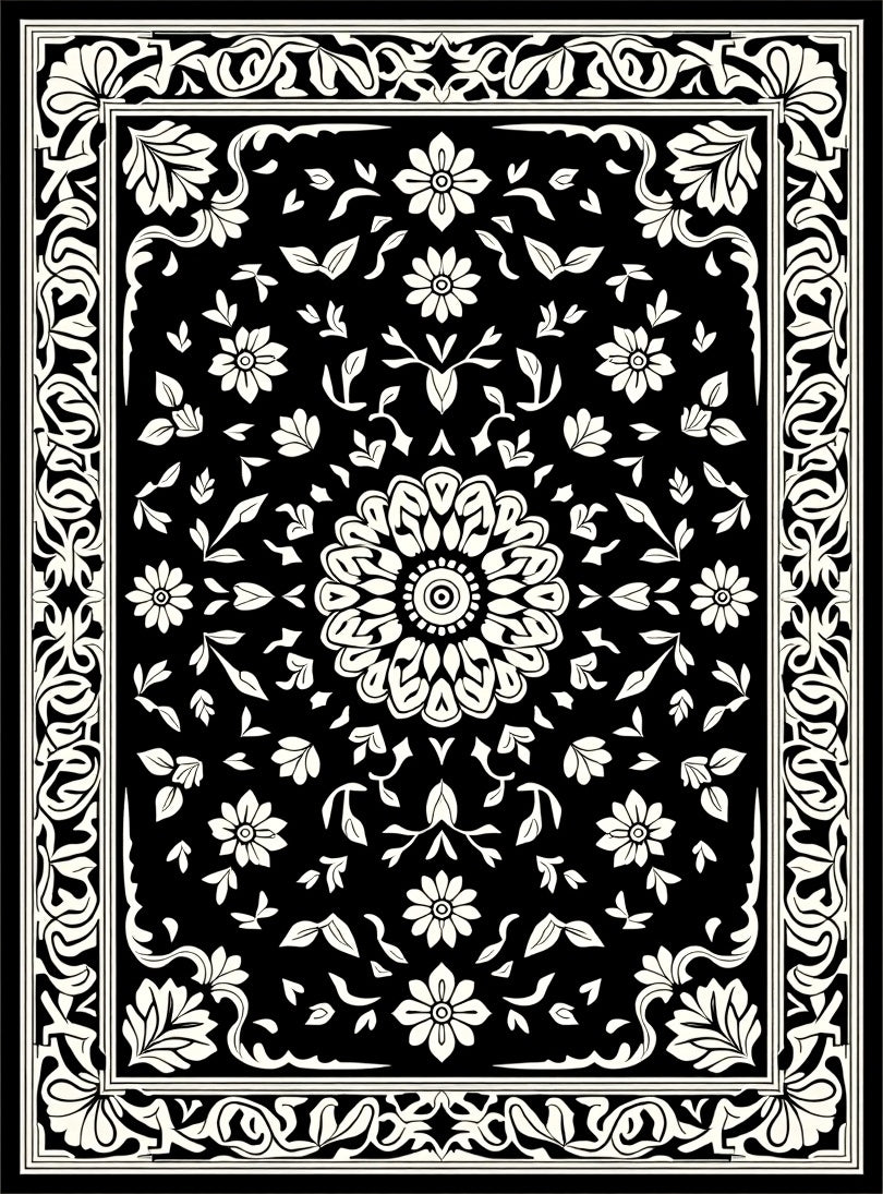 Classic Floral Border and Medallion Rug