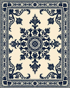 Classic Floral Medallion Border Design Rug