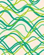 Abstract Swirls Green Teal Rug