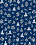 White Pine Forest Dark Blue Background Rug