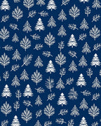 White Pine Forest Dark Blue Background Rug