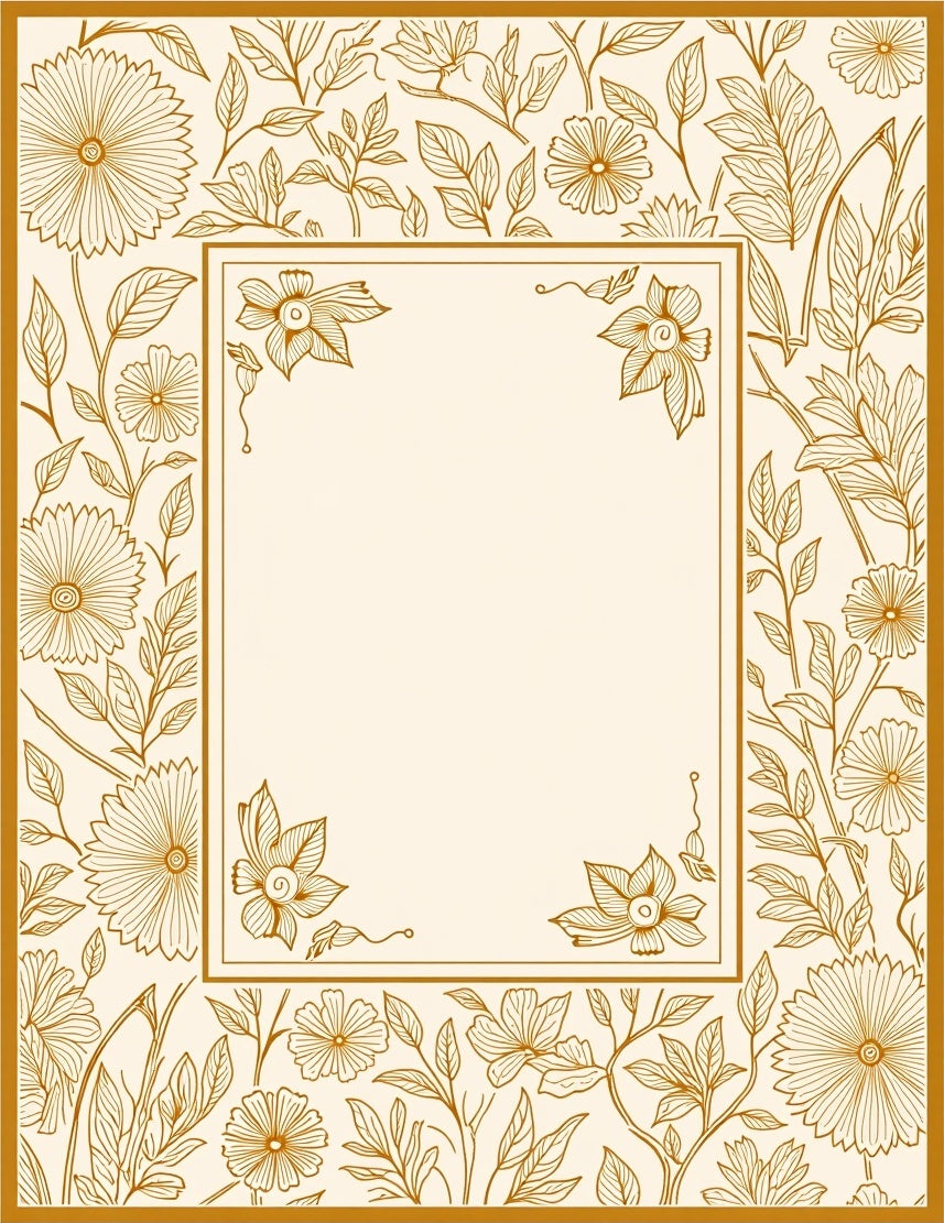 Antique Floral Vine Pattern Rug