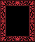 Red Floral Swirl Border Design Rug