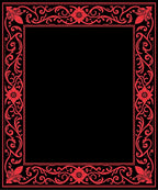 Red Floral Swirl Border Design Rug