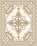 Ornate Floral Scrollwork Antique Style Pattern Rug