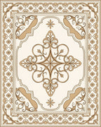 Ornate Floral Scrollwork Antique Style Pattern Rug