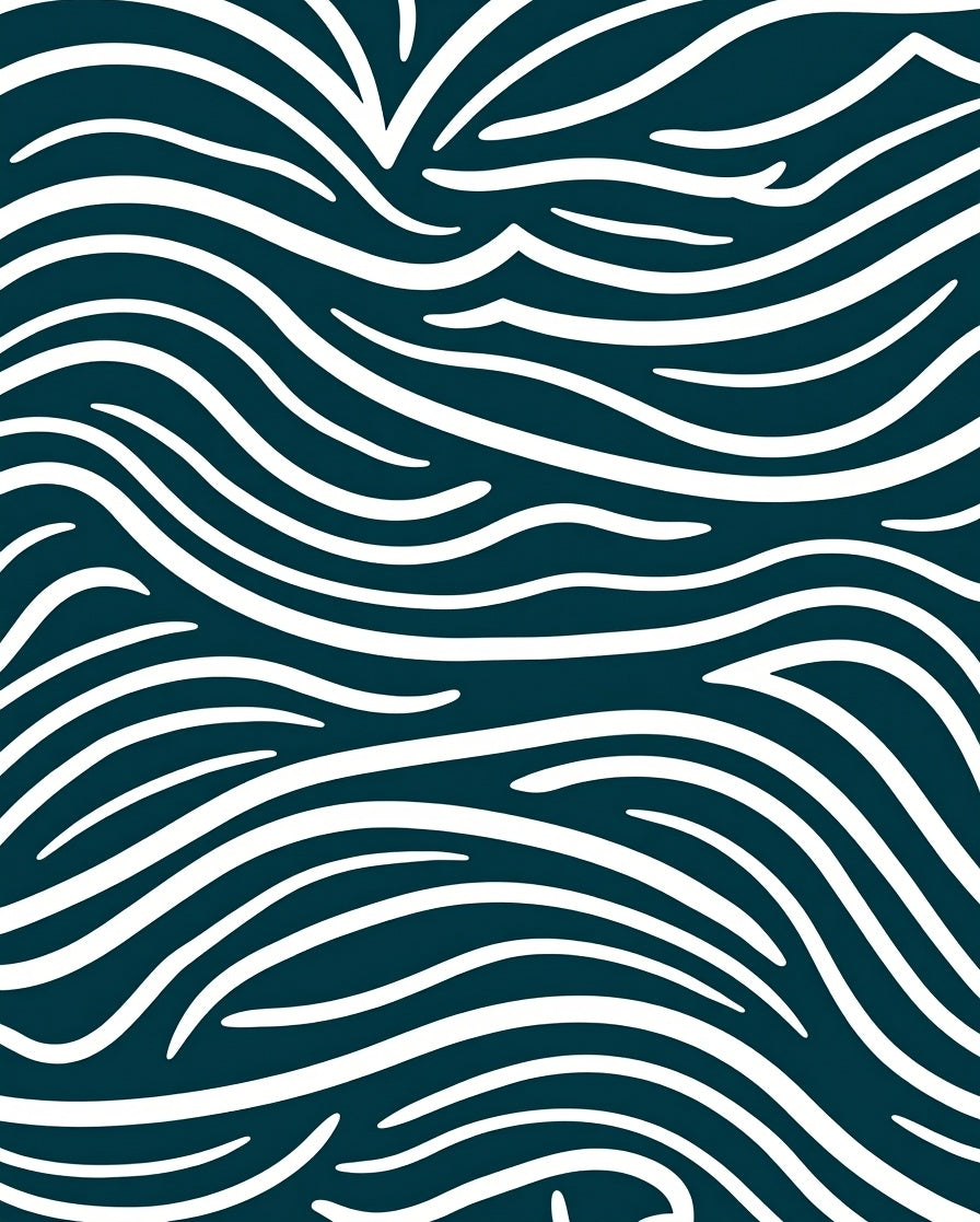 Modern Abstract White Wave Design Rug