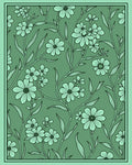 Sage Green Floral Vine Art Rug