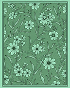 Sage Green Floral Vine Art Rug