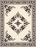 Ornate Floral Diamond Border Design Rug