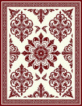Rich Floral Damask Pattern Rug