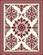 Rich Floral Damask Pattern Rug