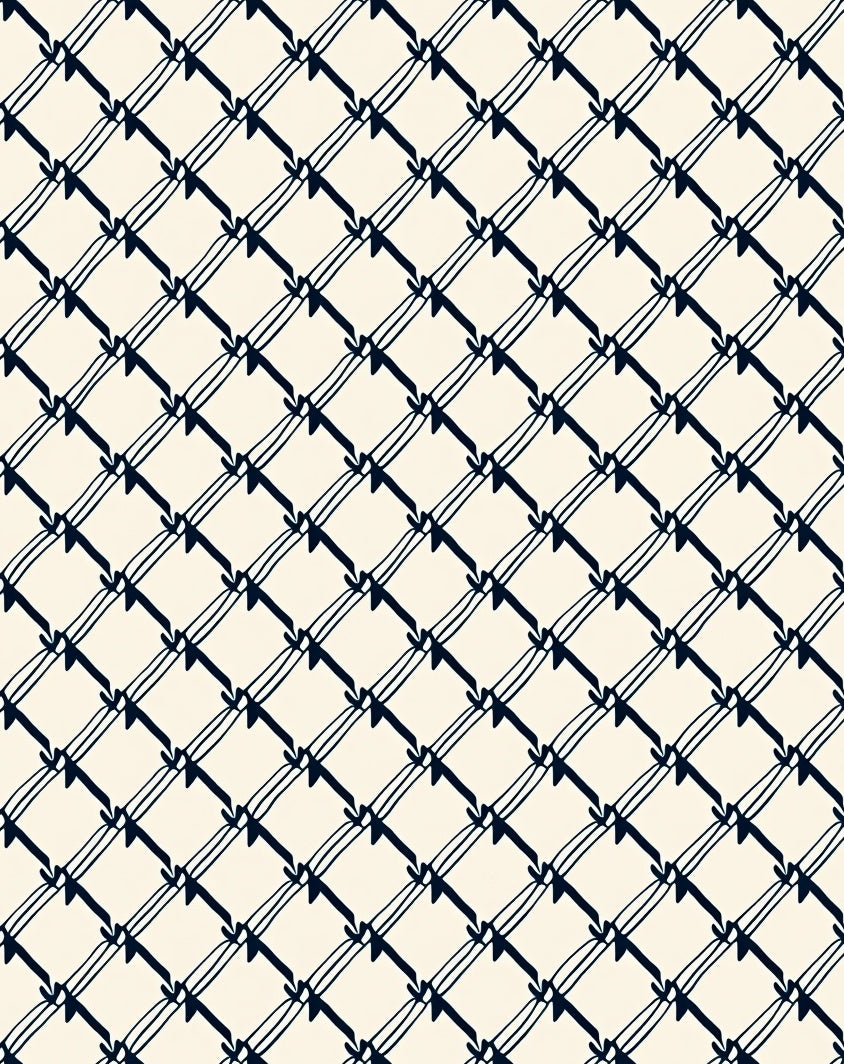 Hand Drawn Diamond Net Pattern Rug