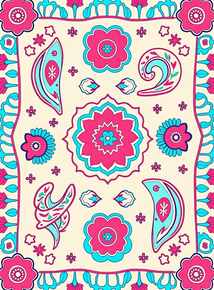 Floral Paisley Vibrant Pattern Rug