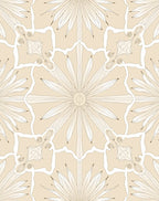 Neutral Tones Stylized Floral Medallion Rug