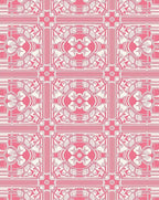 Pink White Traditional Floral Pattern Rug